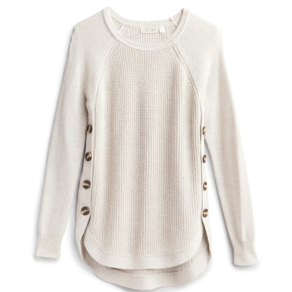 Rowca Side Button Cotton Blend Pullover - image 1